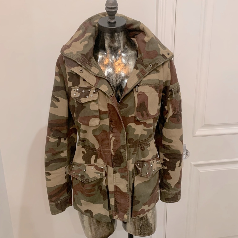 BCBG Generation Camo Rhinestone Jacket Small